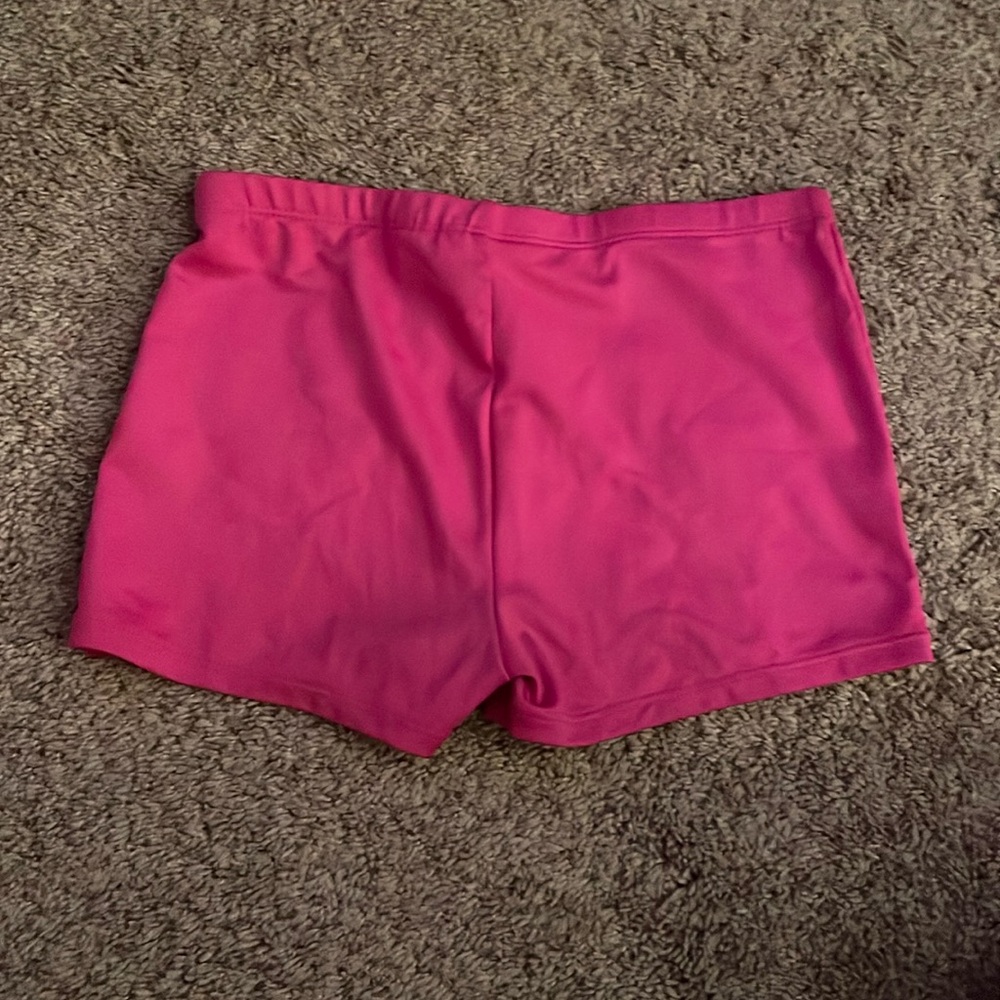 Hot pink polyester spandex shorts